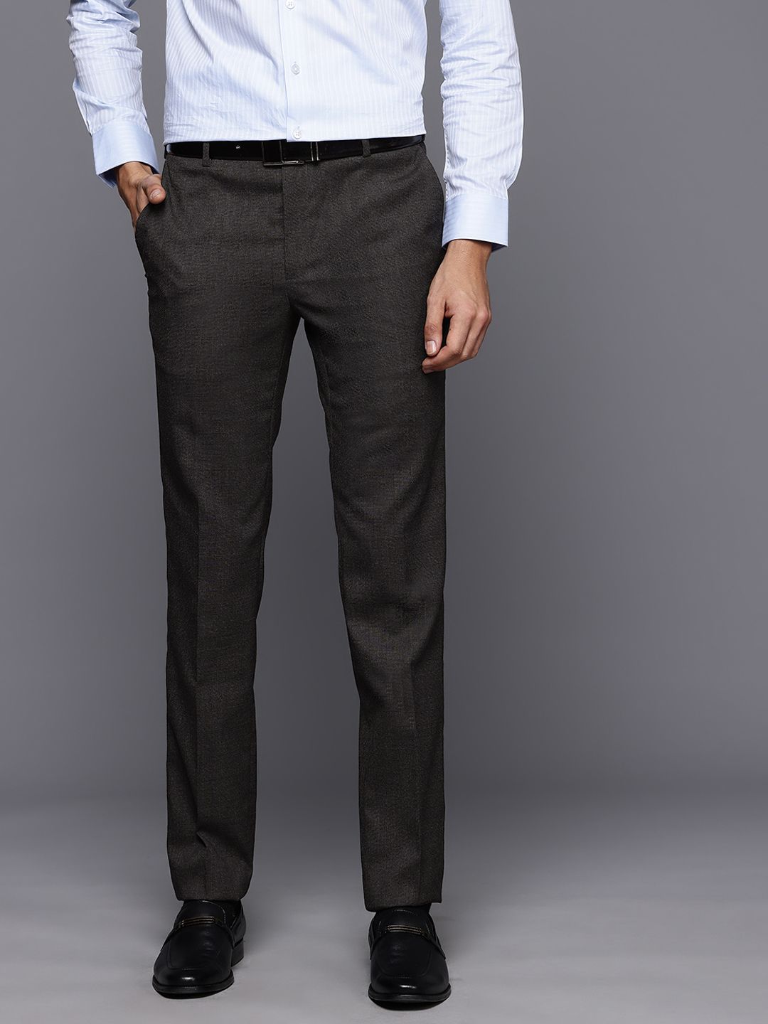 Raymond Men Checked Slim Fit Trousers