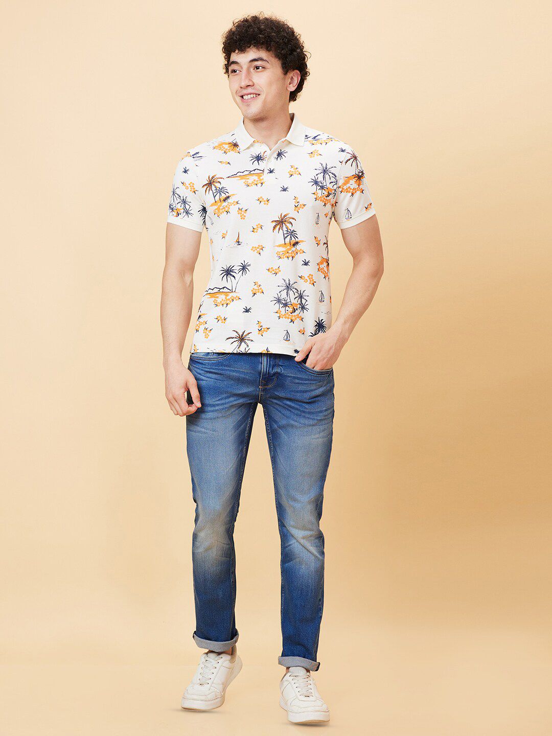 Being Human Tropical Printed Polo Collar Polo Collar T-shirt