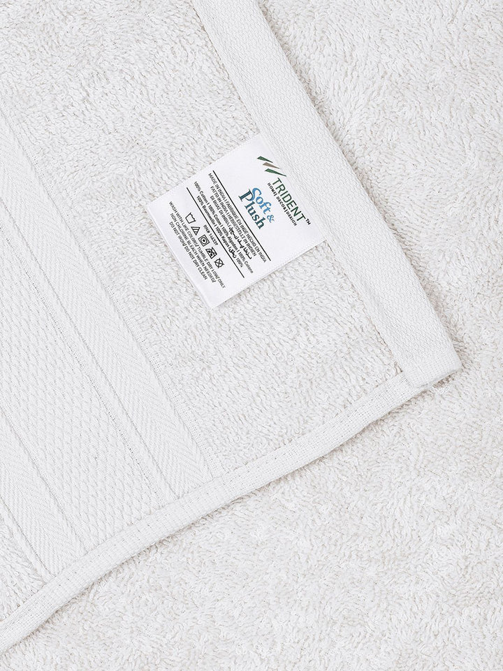 MYTRIDENT White Solid 500 GSM Pure Cotton Soft  Plush Bath Towel