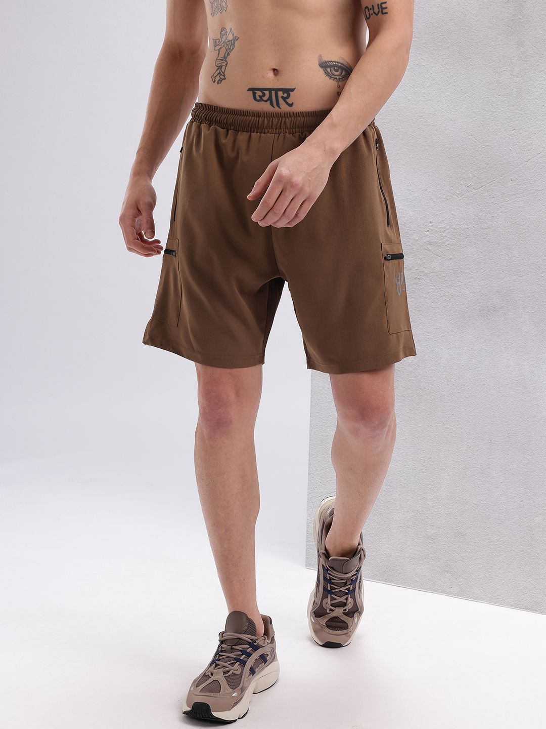 HRX by Hrithik Roshan Men Brand Logo Print Detail Mid-Rise Training Shorts