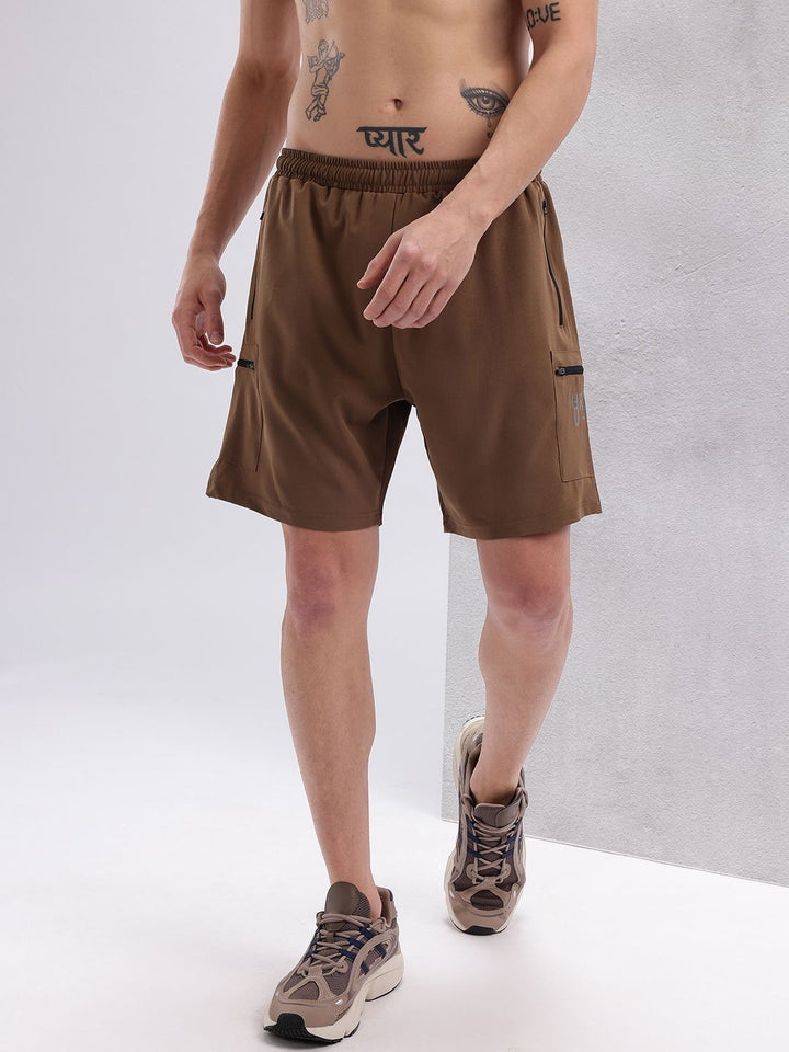 HRX by Hrithik Roshan Men Brand Logo Print Detail Mid-Rise Training Shorts
