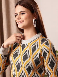 STREET 9 Black & Yellow Cable Knit Crop Pullover