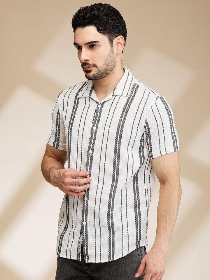 Being Human Men Slim Fit Opaque Striped Casual Shirt