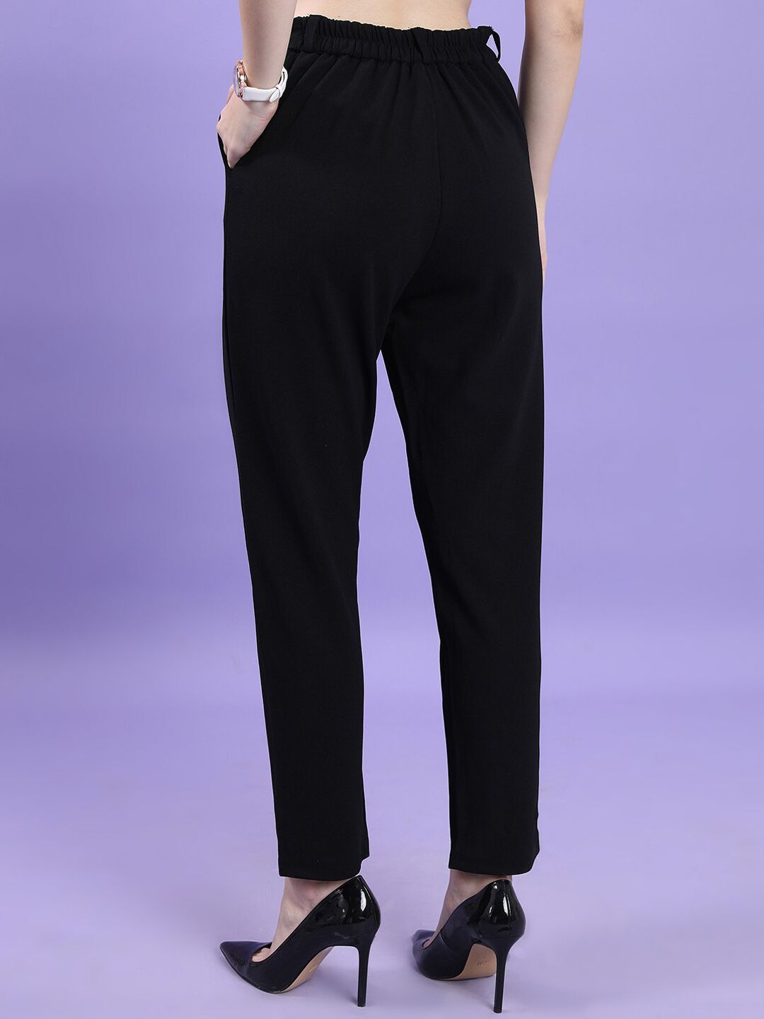 CHIC BY TOKYO TALKIES Women Slim Fit High-Rise Formal Trousers