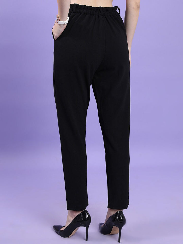 CHIC BY TOKYO TALKIES Women Slim Fit High-Rise Formal Trousers