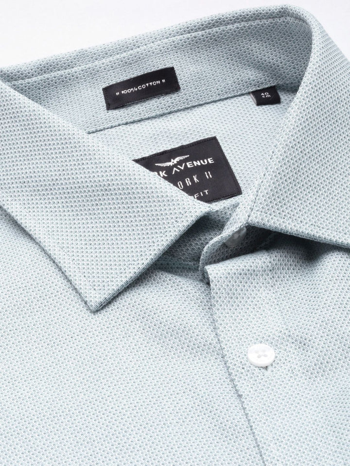 Park Avenue Men Blue Textured Pure Cotton Slim Fit Formal Shirt