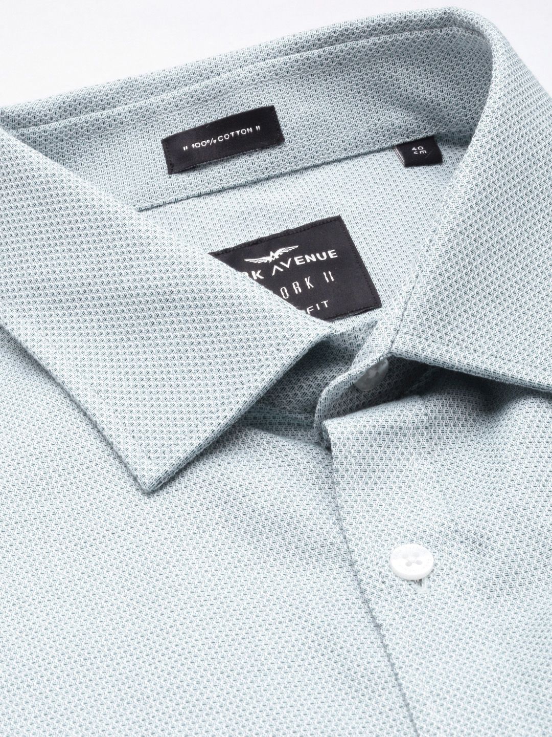 Park Avenue Men Blue Textured Pure Cotton Slim Fit Formal Shirt