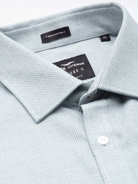 Park Avenue Men Blue Textured Pure Cotton Slim Fit Formal Shirt