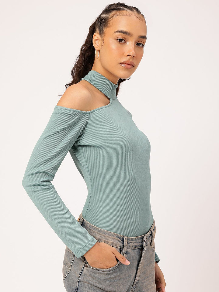 DressBerry Ribbed Rebel Cut Out Ribbed Top