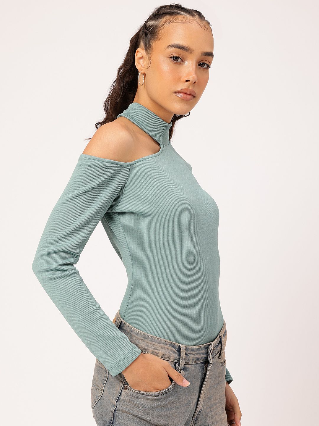 DressBerry Ribbed Rebel Cut Out Ribbed Top