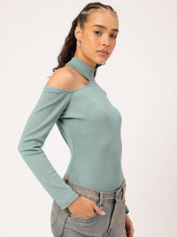 DressBerry Ribbed Rebel Cut Out Ribbed Top