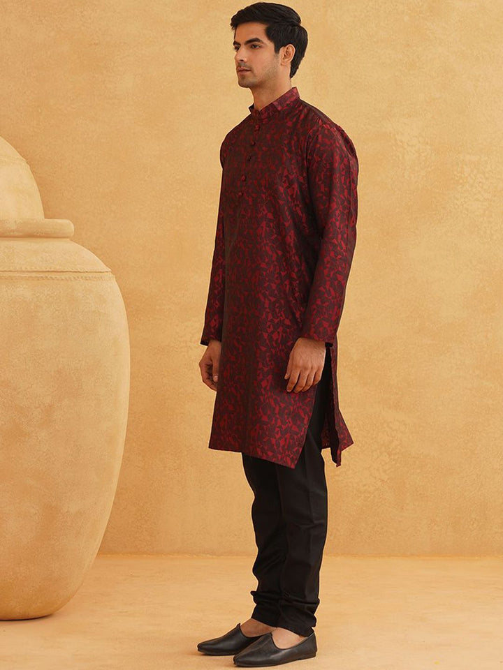 SOJANYA Rekaan Tenun Geometrik Kurta Lurus Biasa Dengan Churidar