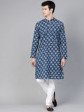Lihat Reka Bentuk Lelaki Motif Etnik Dicetak Kurta Kapas Murni Dengan Piyama