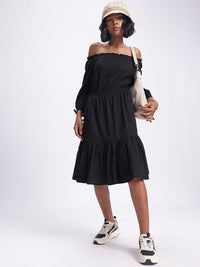 DressBerry Broderie Galore Off-Shoulder A-Line Midi Dress