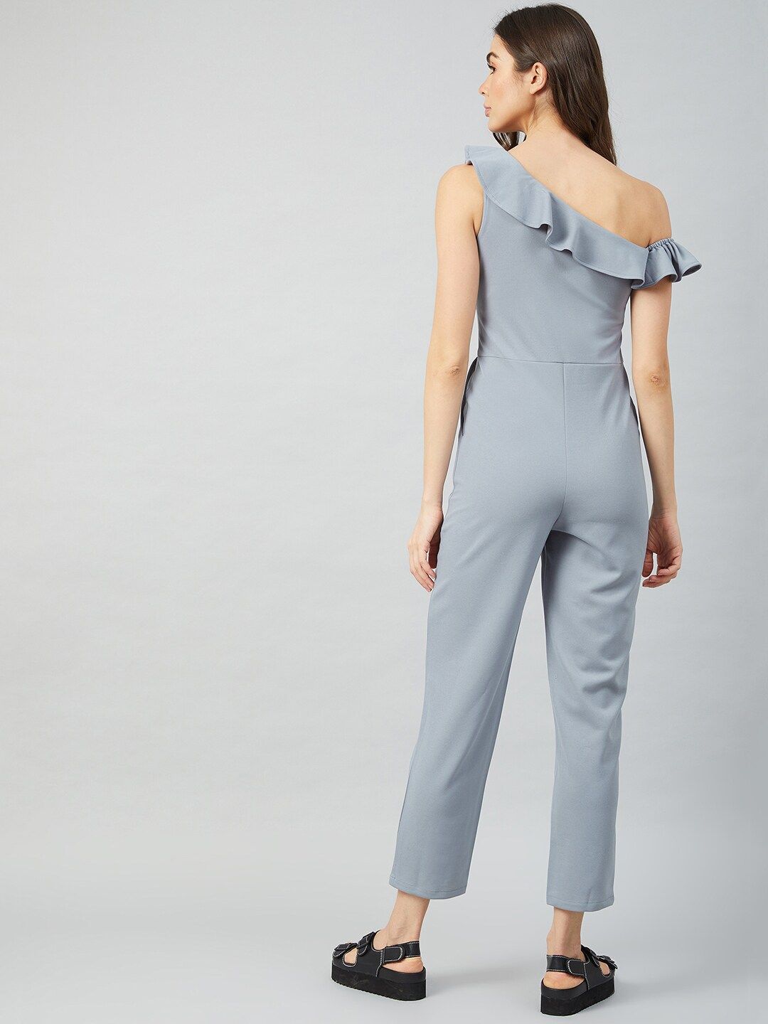 Athena Women Grey Solid Jumpsuit