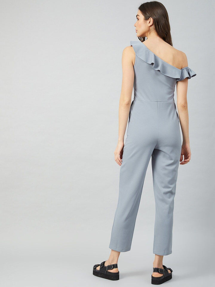Athena Women Grey Solid Jumpsuit