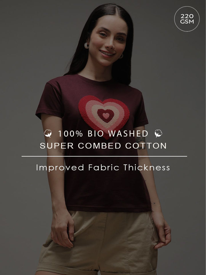 DILLINGER Women Regular Fit Crew Neck Puff Print Tshirt