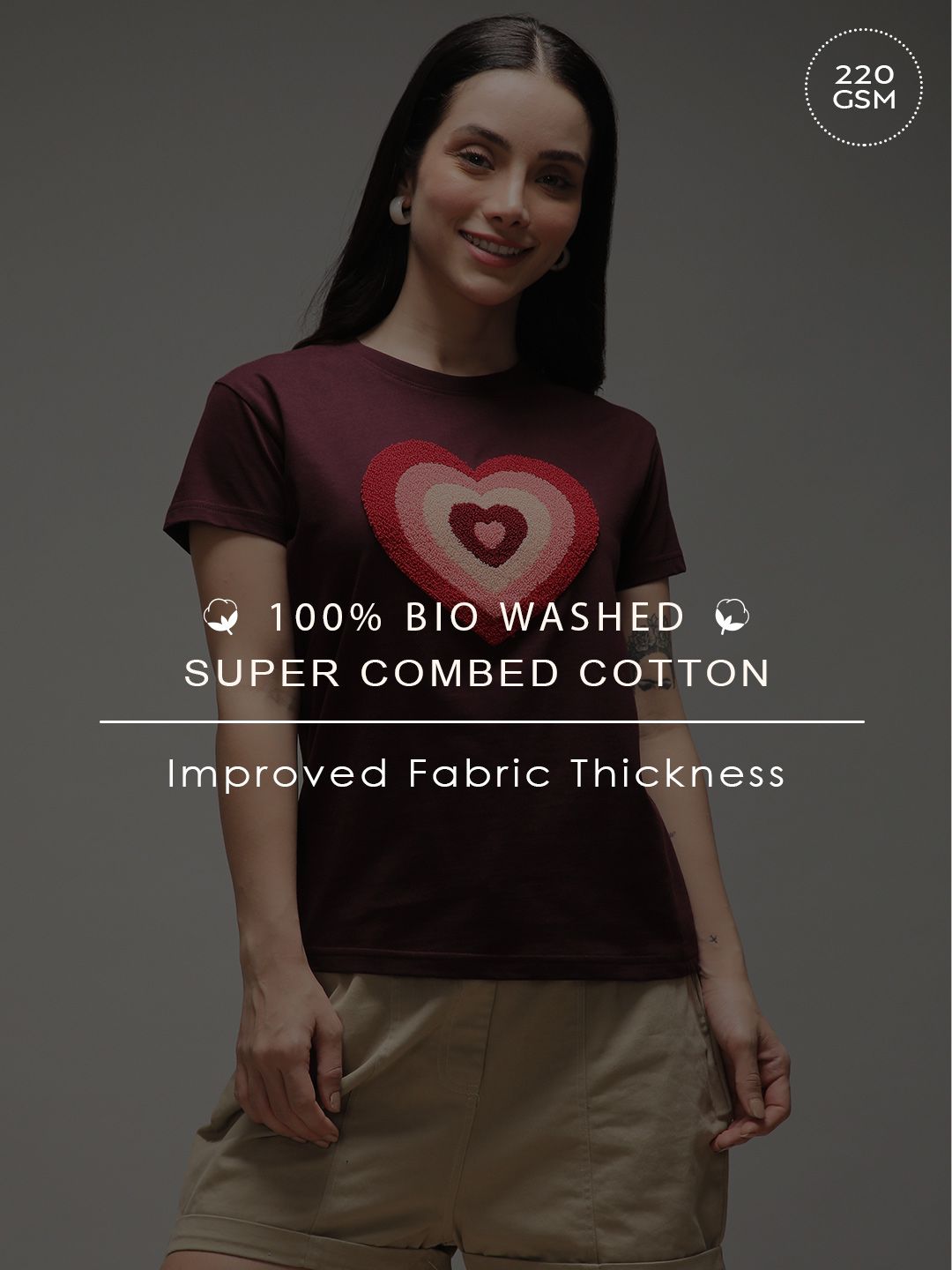 DILLINGER Women Regular Fit Crew Neck Puff Print Tshirt