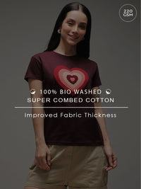 DILLINGER Women Regular Fit Crew Neck Puff Print Tshirt