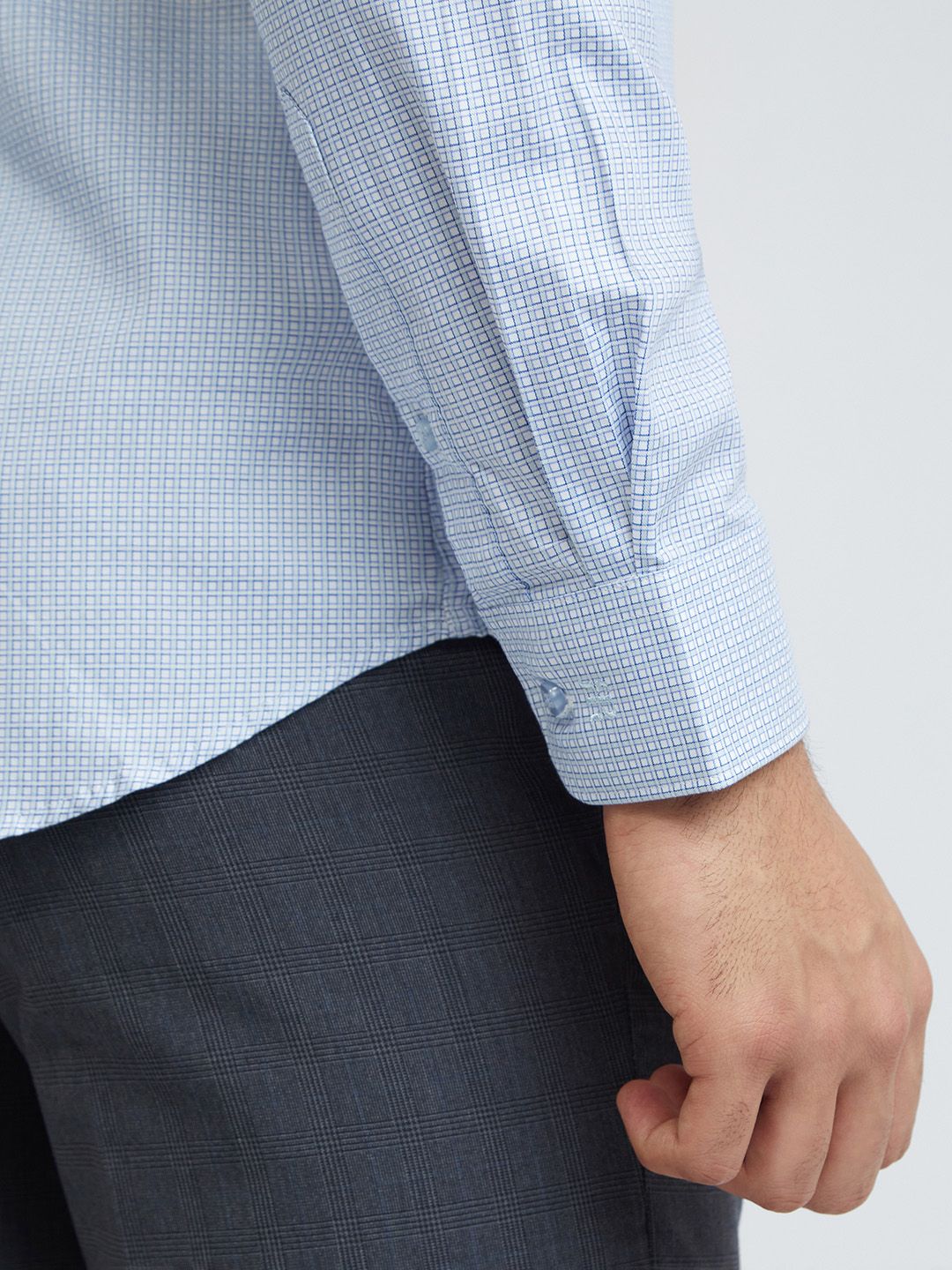 Raymond Pure Cotton Self Design Textured Slim Fit Formal Shirt