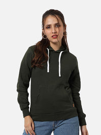 Kampus Sutra Wanita Hijau Bergantung Sweatshirt