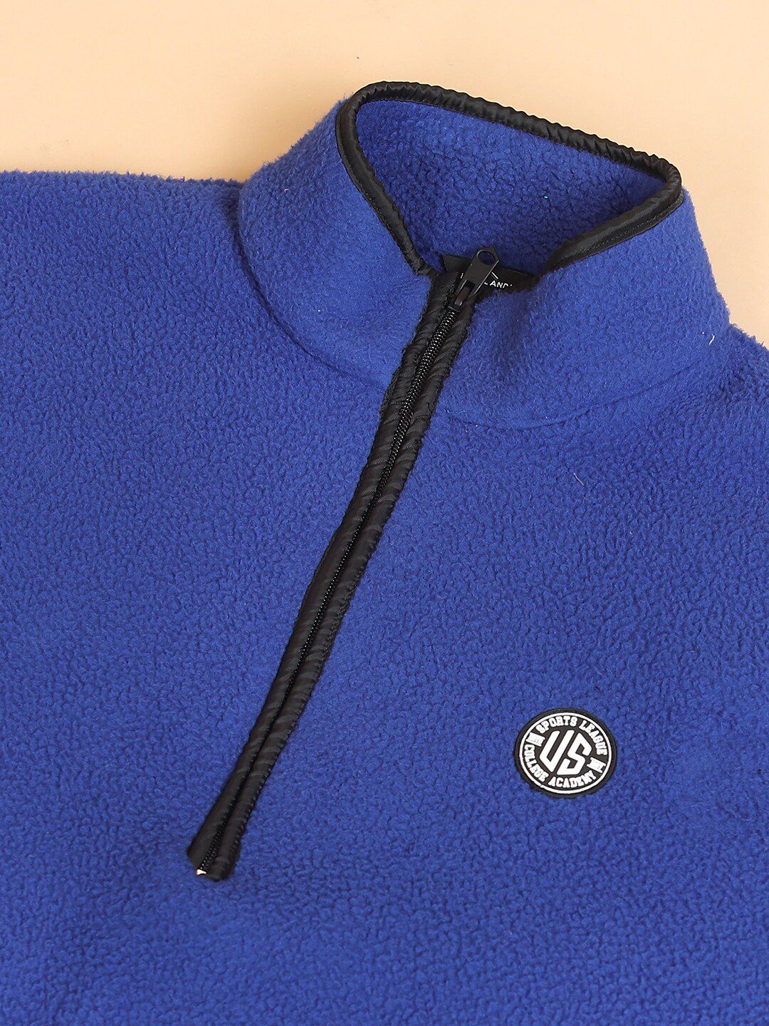 HIGHLANDER High Neck Half Zipper Drop Shoulder Sleeves Oversized Pullover Sweatshirt