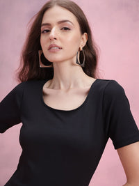 DressBerry Textured Ribbed Bodycon Dress