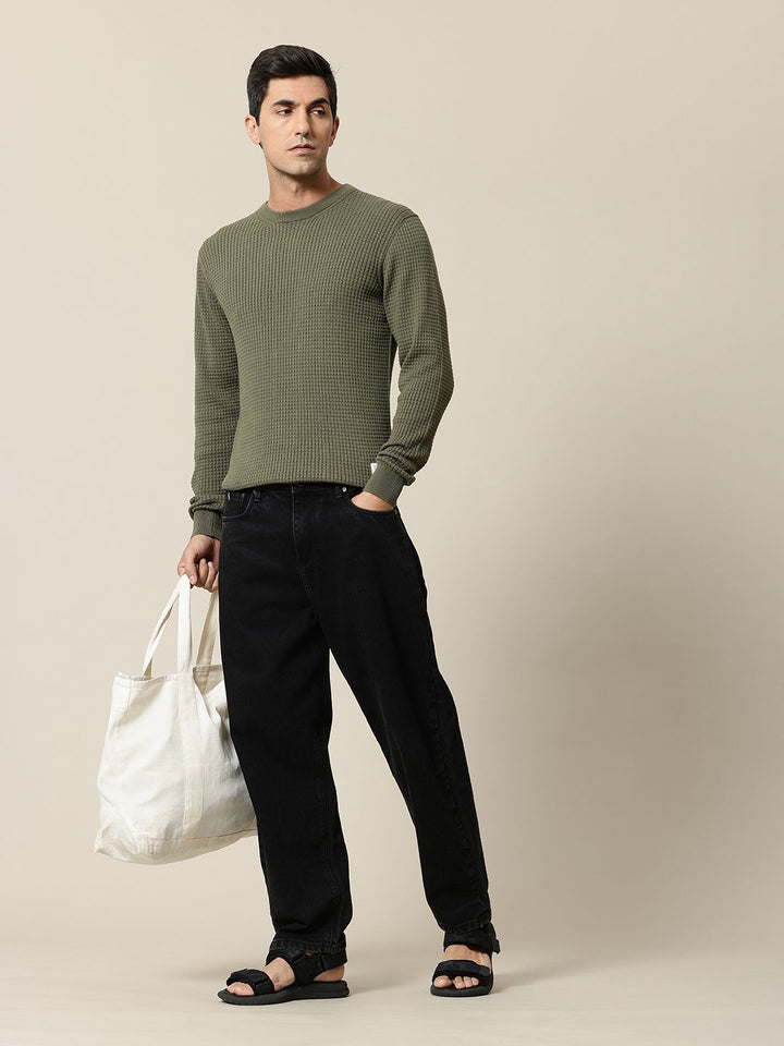 Mr Bowerbird Pure Cotton Self-Design Pullover Sweater