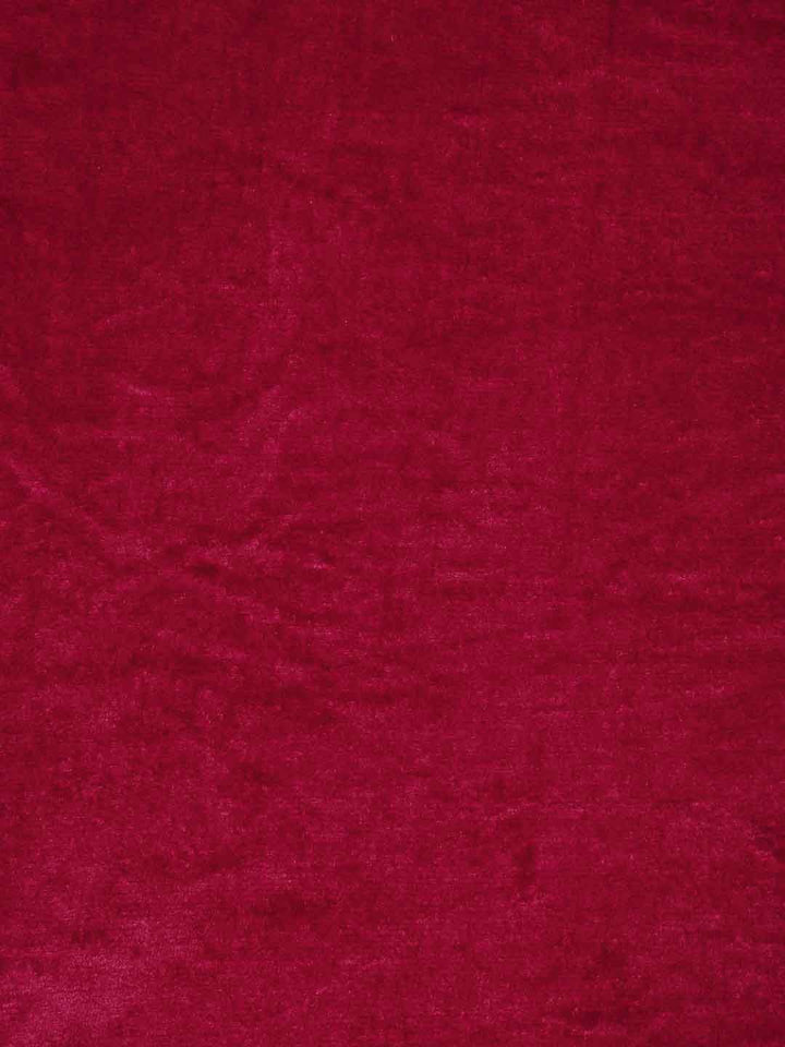 KLOTTHE Red Solid Fitted 300 TC Woolen Single Bedsheet with 1 Pillow Cover