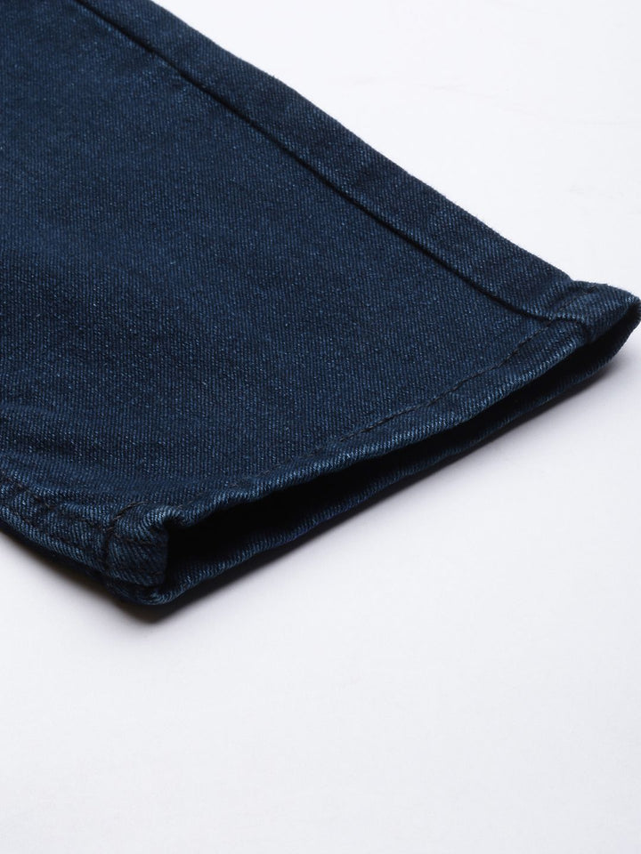 The Indian Garage Co Men Carrot Fit Low Distress Light Fade Stretchable Jeans