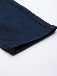 The Indian Garage Co Men Carrot Fit Low Distress Light Fade Stretchable Jeans