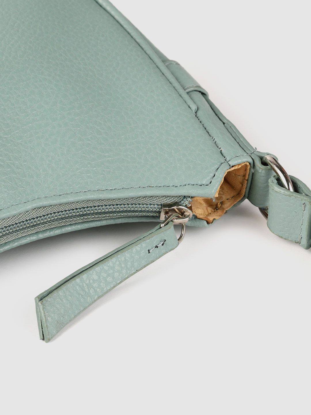 Lino Perros Women Sage Green Structured Baguette Bag