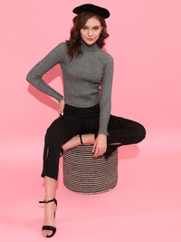 STREET 9 Women Grey Solid Pullover