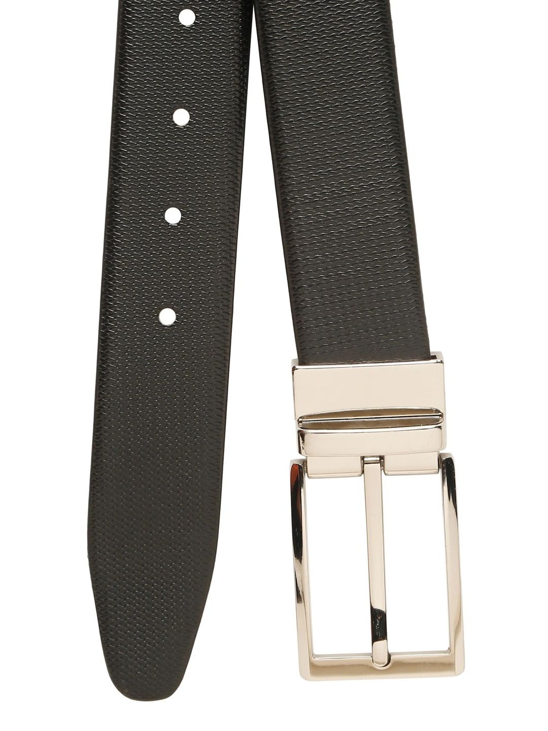 Teakwood Leathers Men Textured Leather Reversible Formal Belt