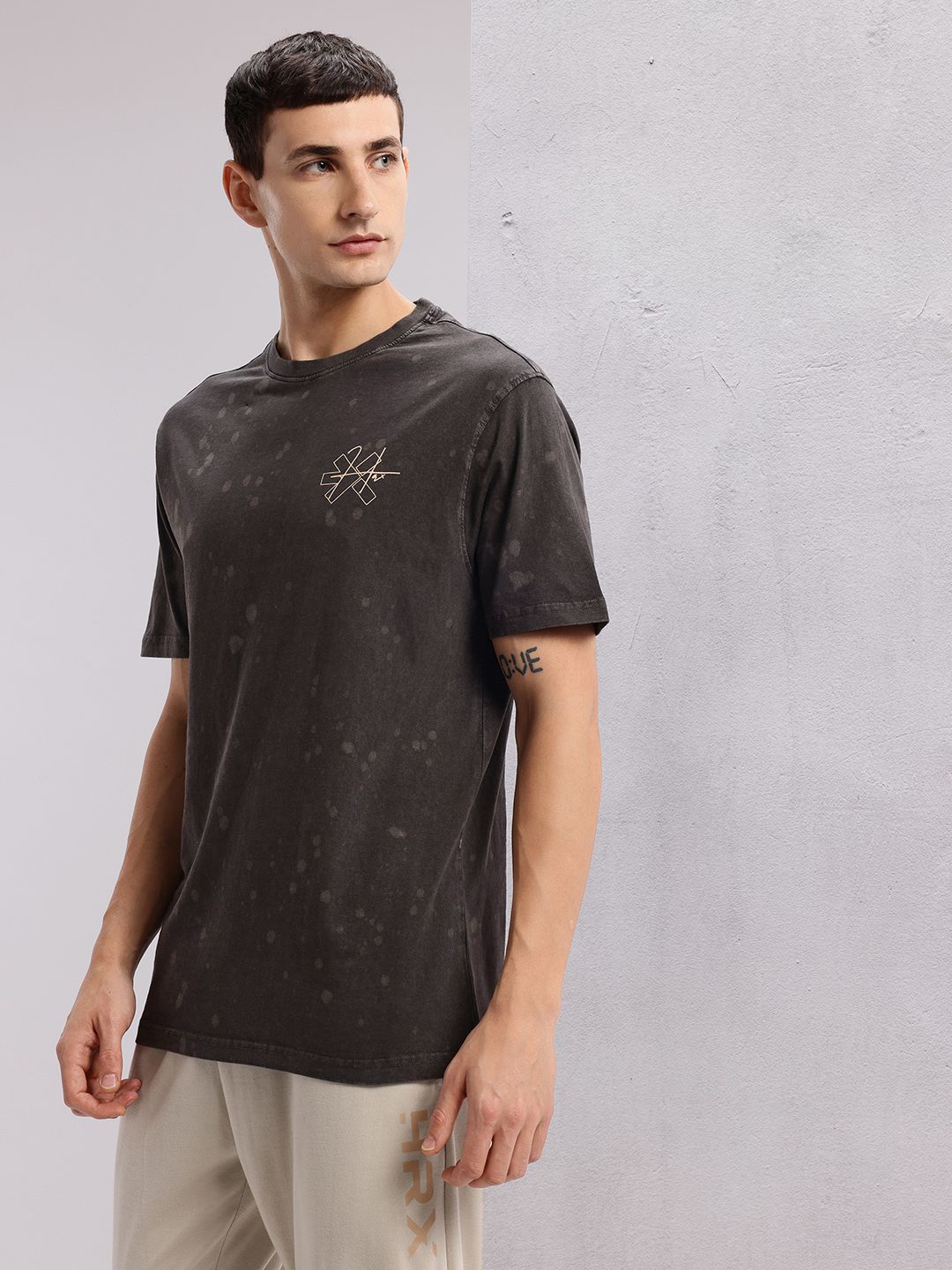 HRX by Hrithik Roshan Washed Effect Pure Cotton T-shirt