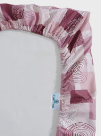 Moda Rapido X KLOTTHE Pink & White Geometric 400 TC Single Bedsheet with 1 Pillow Covers
