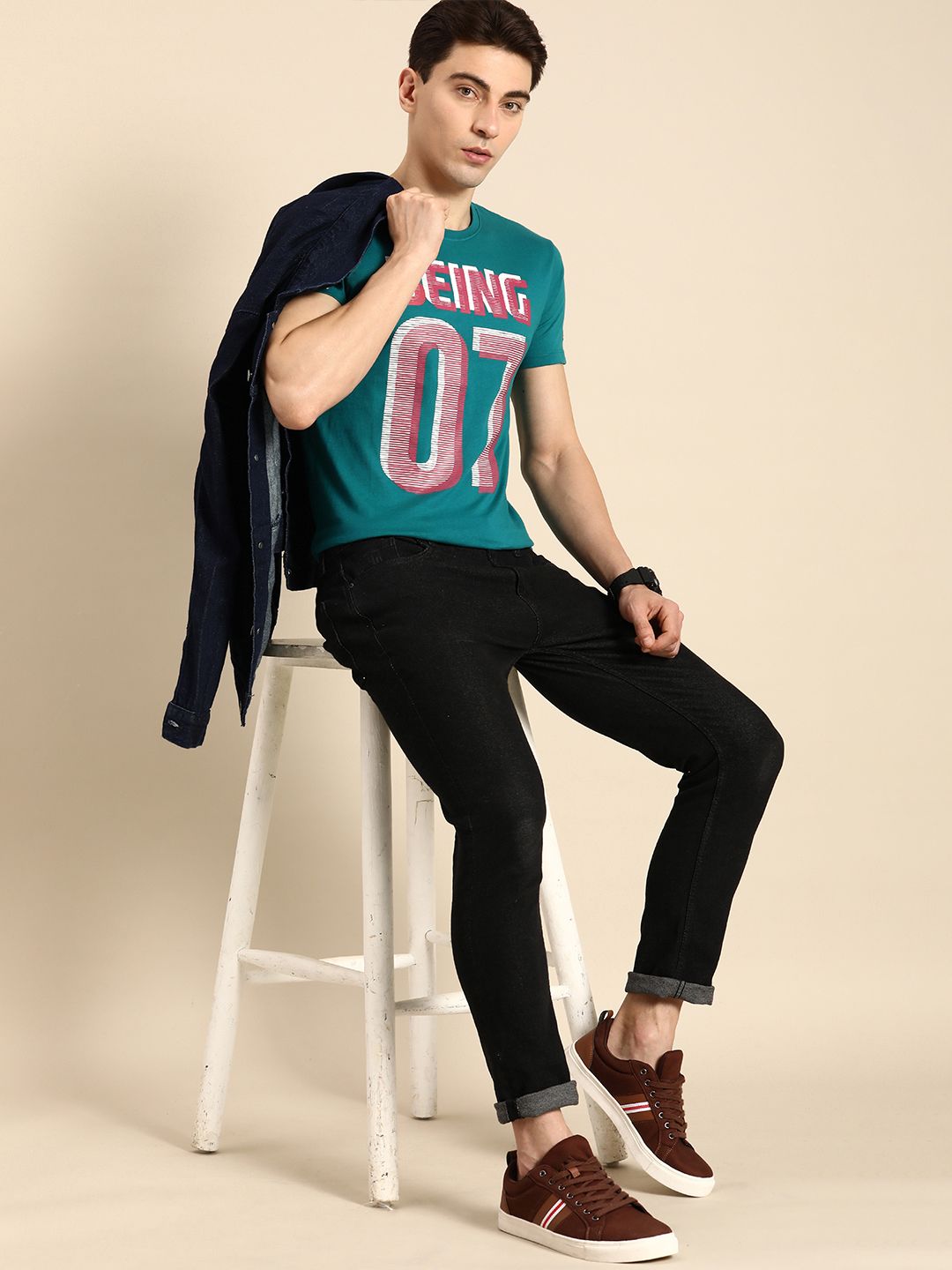 Being Human Men Typography Printed Pure Cotton T-shirt