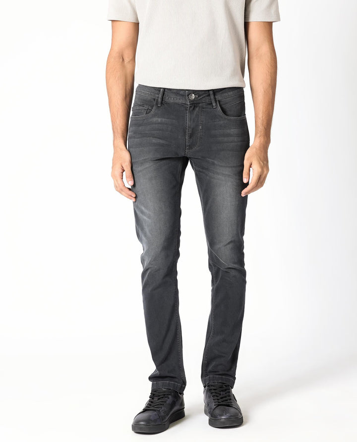 RARE RABBIT Men Hawkins Slim Fit Mid-Rise Cotton Jeans