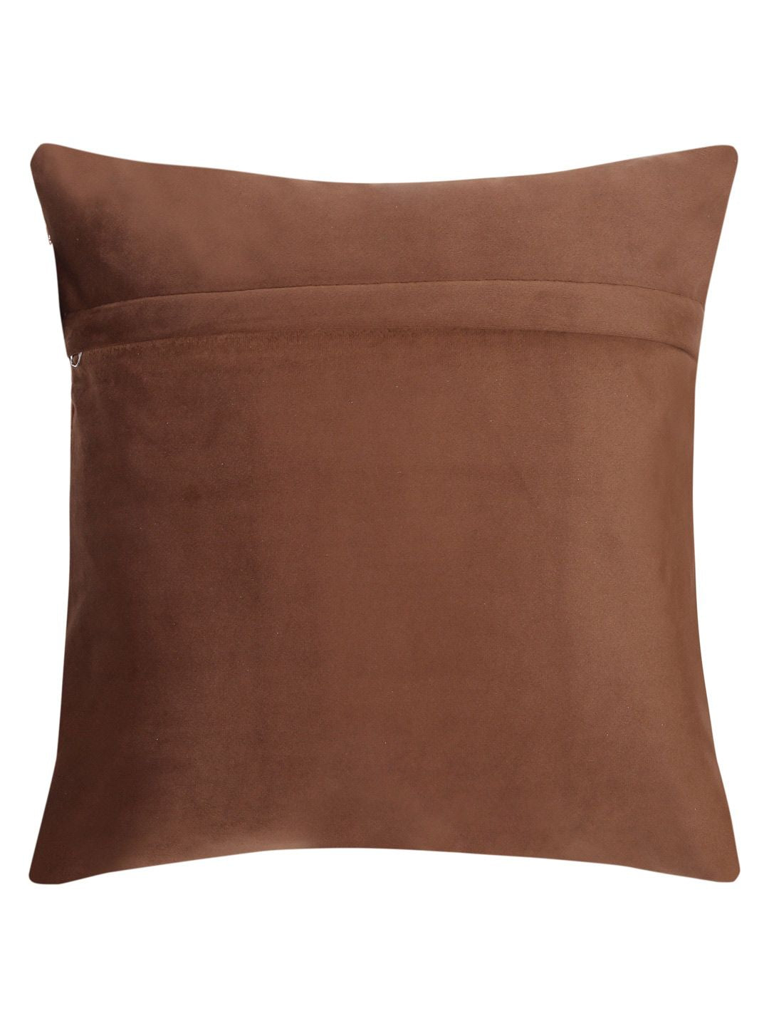 HOSTA HOMES Brown & Gold Set of 5 Floral Velvet Square Cushion Covers