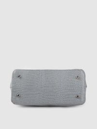 Lino Perros Grey Snakeskin Textured PU Structured Handheld Bag