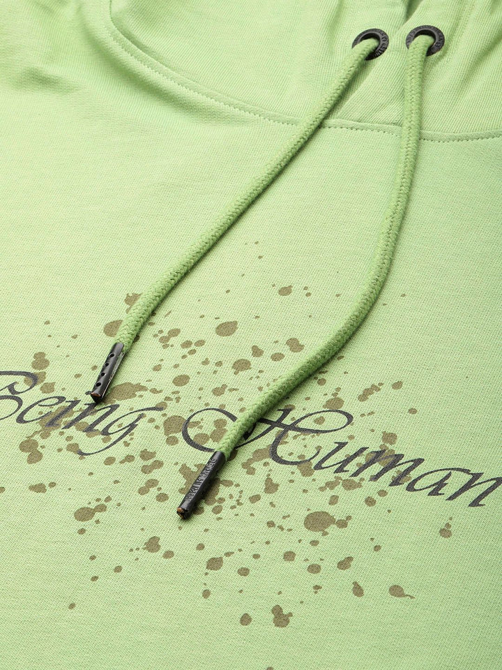 Being Human Brand Logo Printed Hooded Pure Cotton Sweatshirt