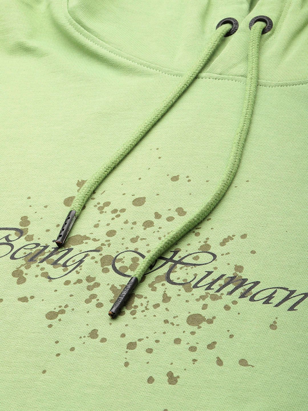 Being Human Brand Logo Printed Hooded Pure Cotton Sweatshirt