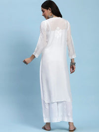 Rumah Wanita Chikankari Motif Etnik Bersulam Kurta Chikankari