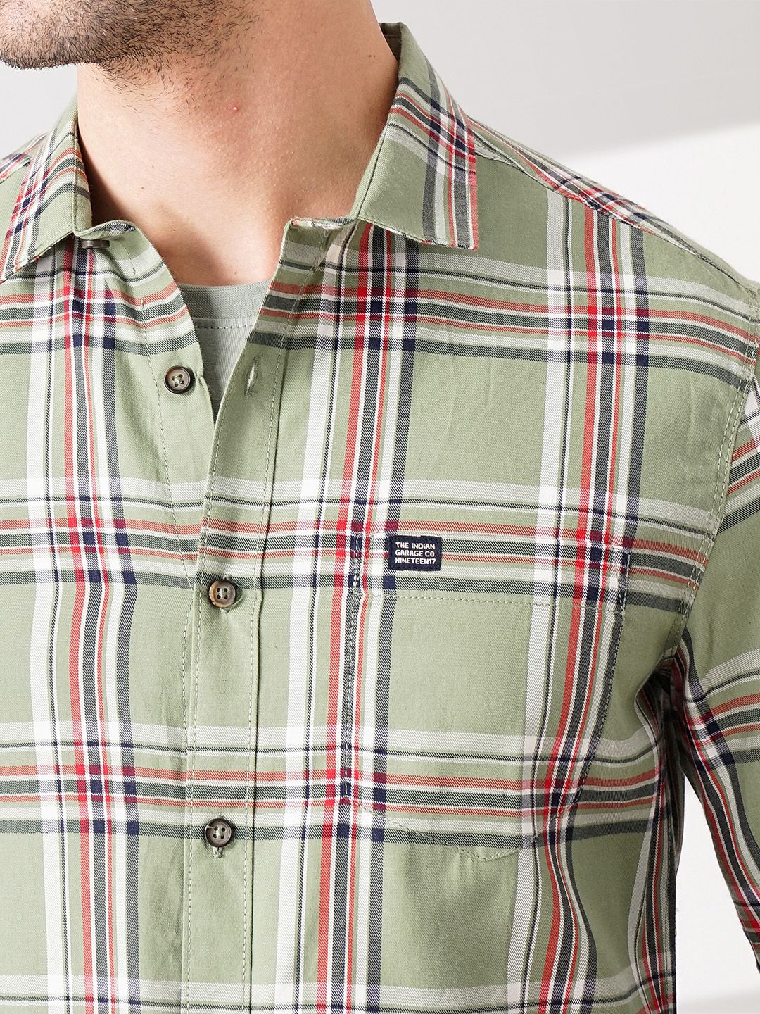 The Indian Garage Co Men Regular Fit Checked Casual Shirt