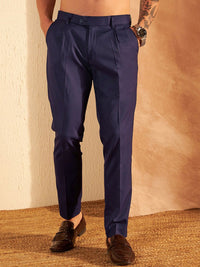 DENNISON Men Smart Tapered Fit Easy Wash Pleated Trousers