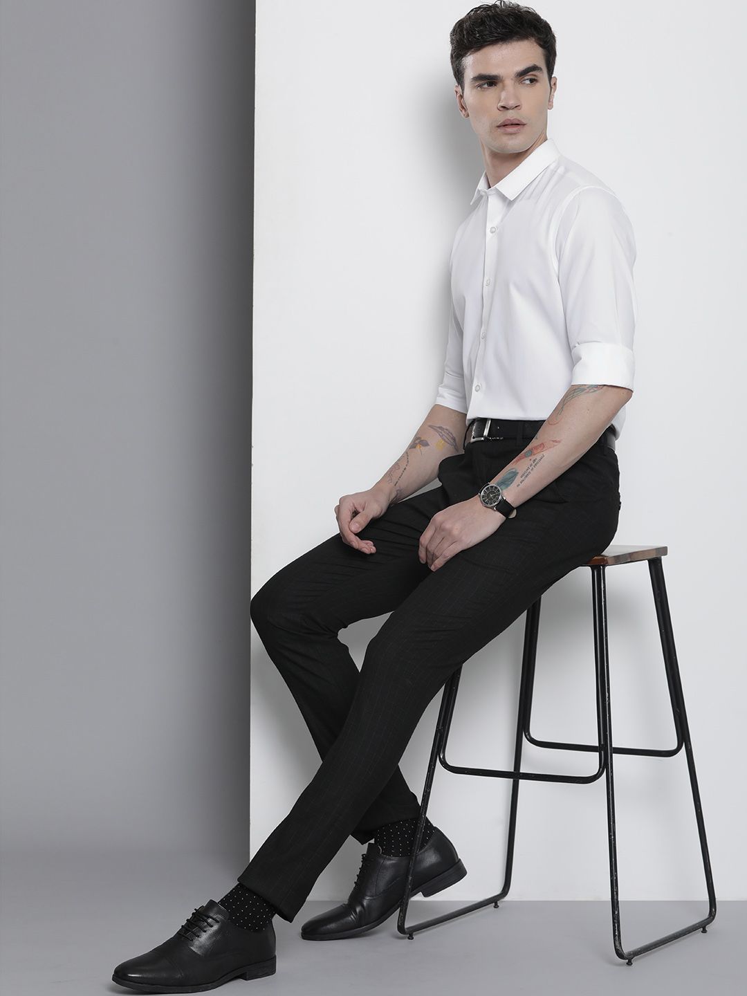The Indian Garage Co Men Slim Fit Opaque Formal Shirt