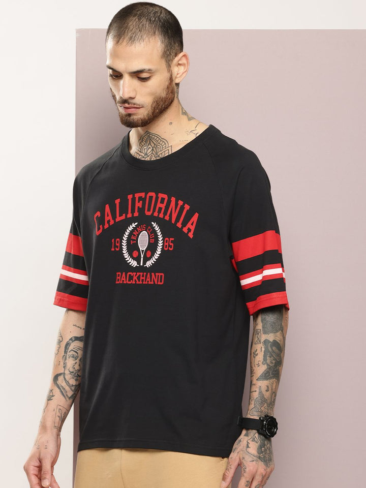 DILLINGER Men Typography Printed Oversized T-shirt