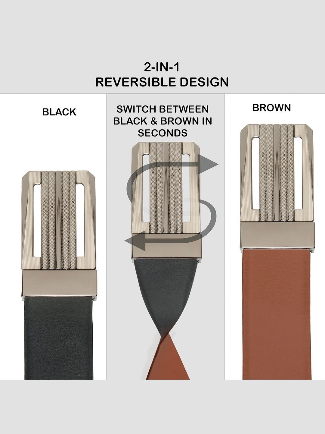 Teakwood Leathers Men Leather Reversible Formal Belt