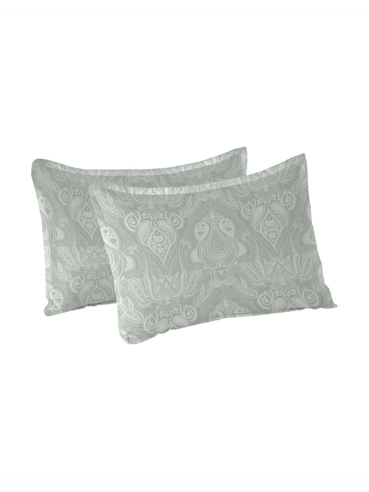 MYTRIDENT Green & Brown 2 Pieces Floral Pure Cotton Rectangle Pillow Covers
