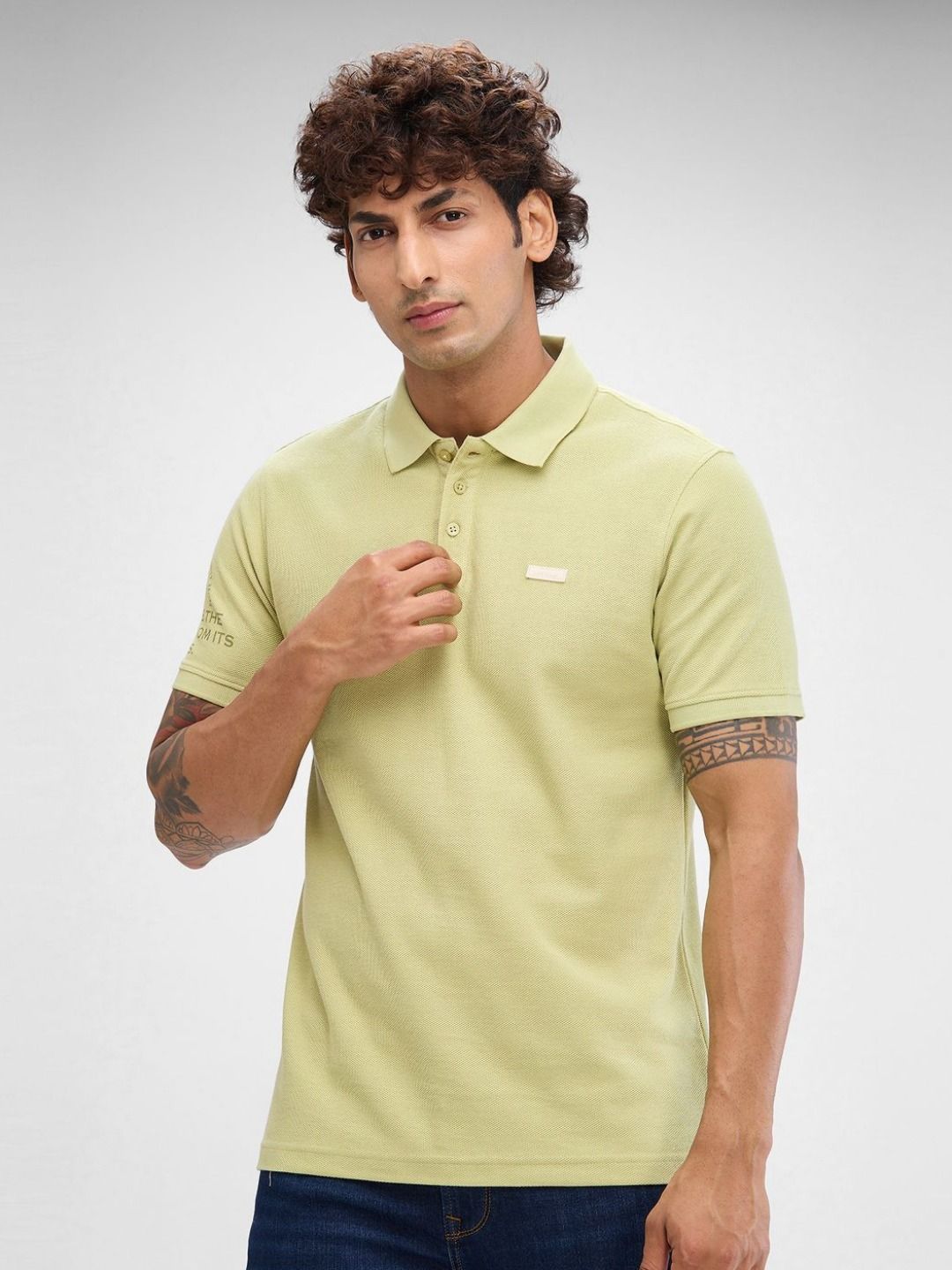 SPYKAR Men Polo Collar Solid Slim Fit T-shirt